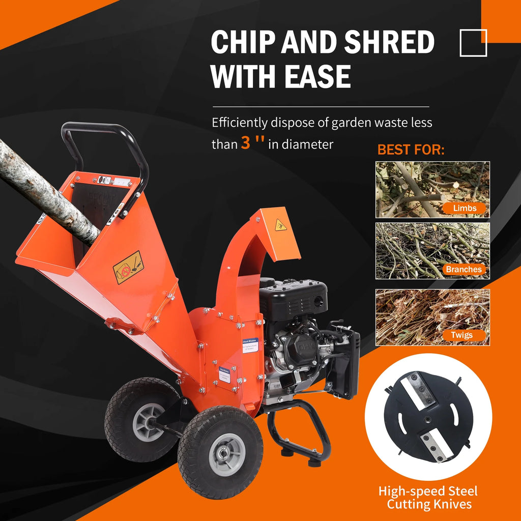 7 HP 212cc Gas Powered Wood Chipper Shredder F85215