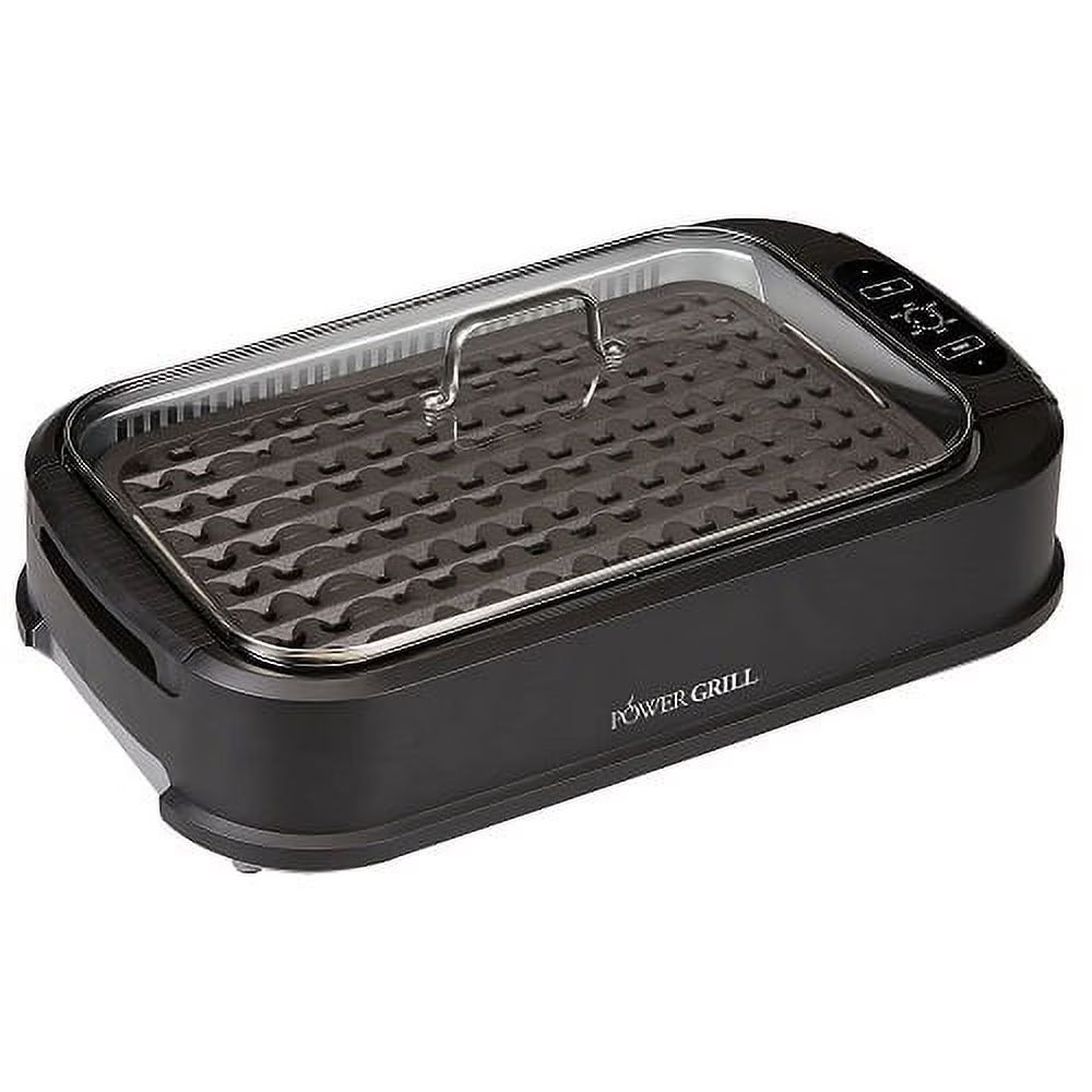 Black Non-Stick Electric Grill with Tempered Glass Lid A796