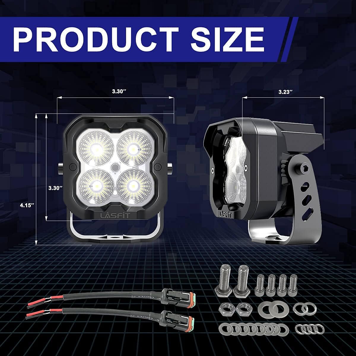 3 inch LED Pods Flood Beam Off Road 36W White, Pair C548