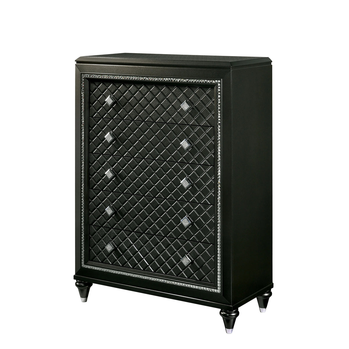 Grey Solid Wood 5-Drawer Chest M8014