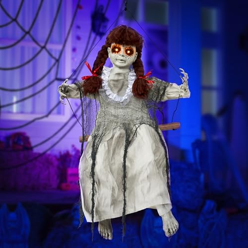 Hanging Halloween Decorations with Sound and Light Up Eyes A10048