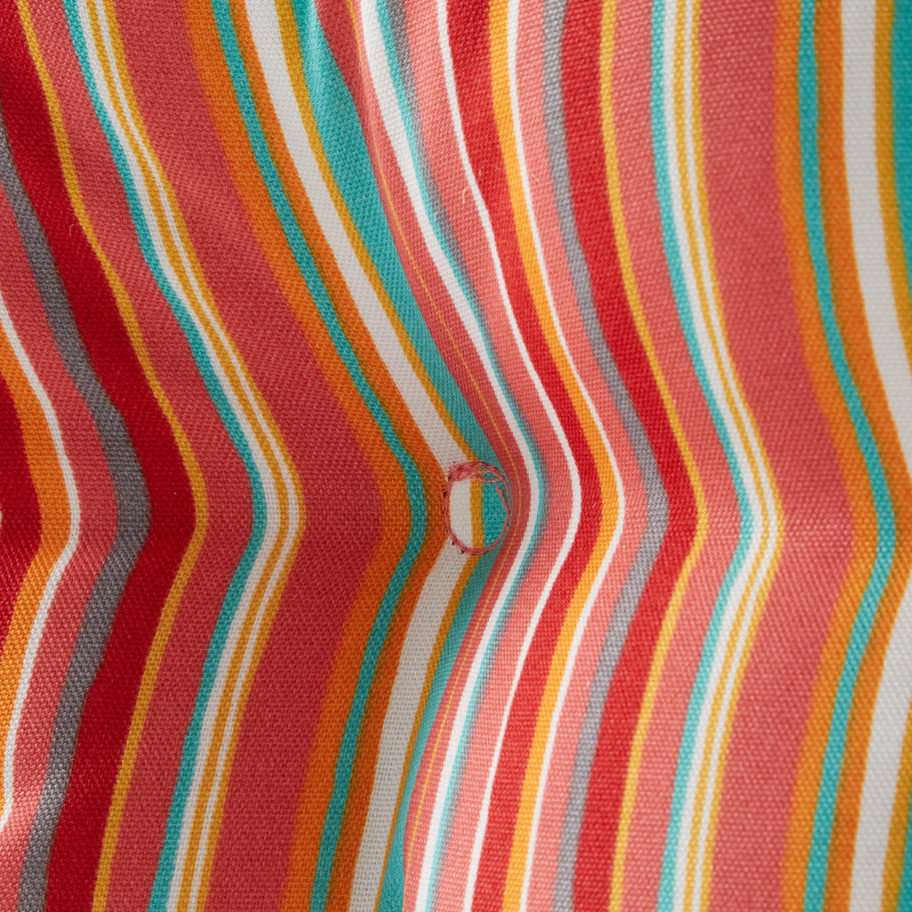 Watermelon Stripe 20 in. Square Outdoor Tufted Seat Cushion Set of 2 P89198