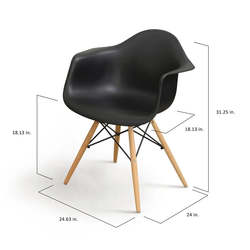 Light Brown Wood Flared Arm Dining Chairs Set of 2 U48646