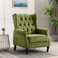 Yellow Linen Accent Chair with Wooden Legs E877