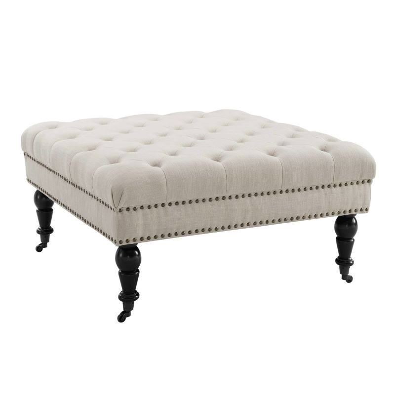 Natural Square Tufted Ottoman O647442