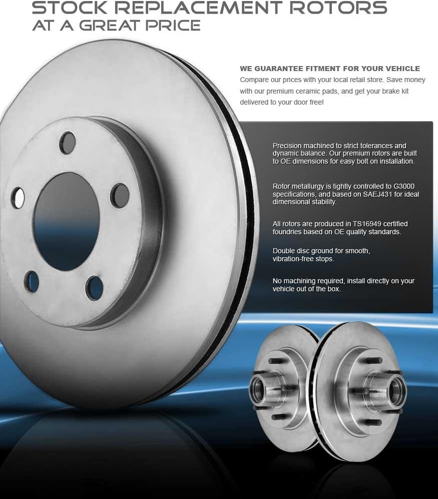 5 Lug Brake Rotors with Ceramic Brake Pads and Hardware N94807