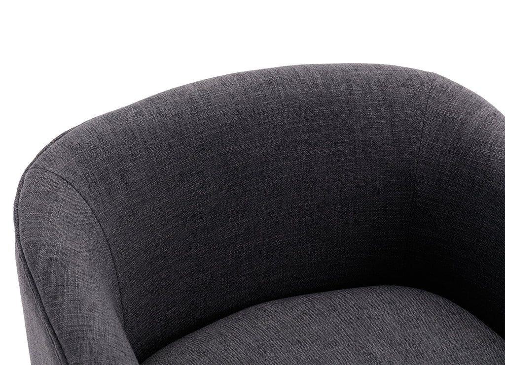 Charcoal Linen Upholstered Dining Chairs Set of 2 with Armrests V514