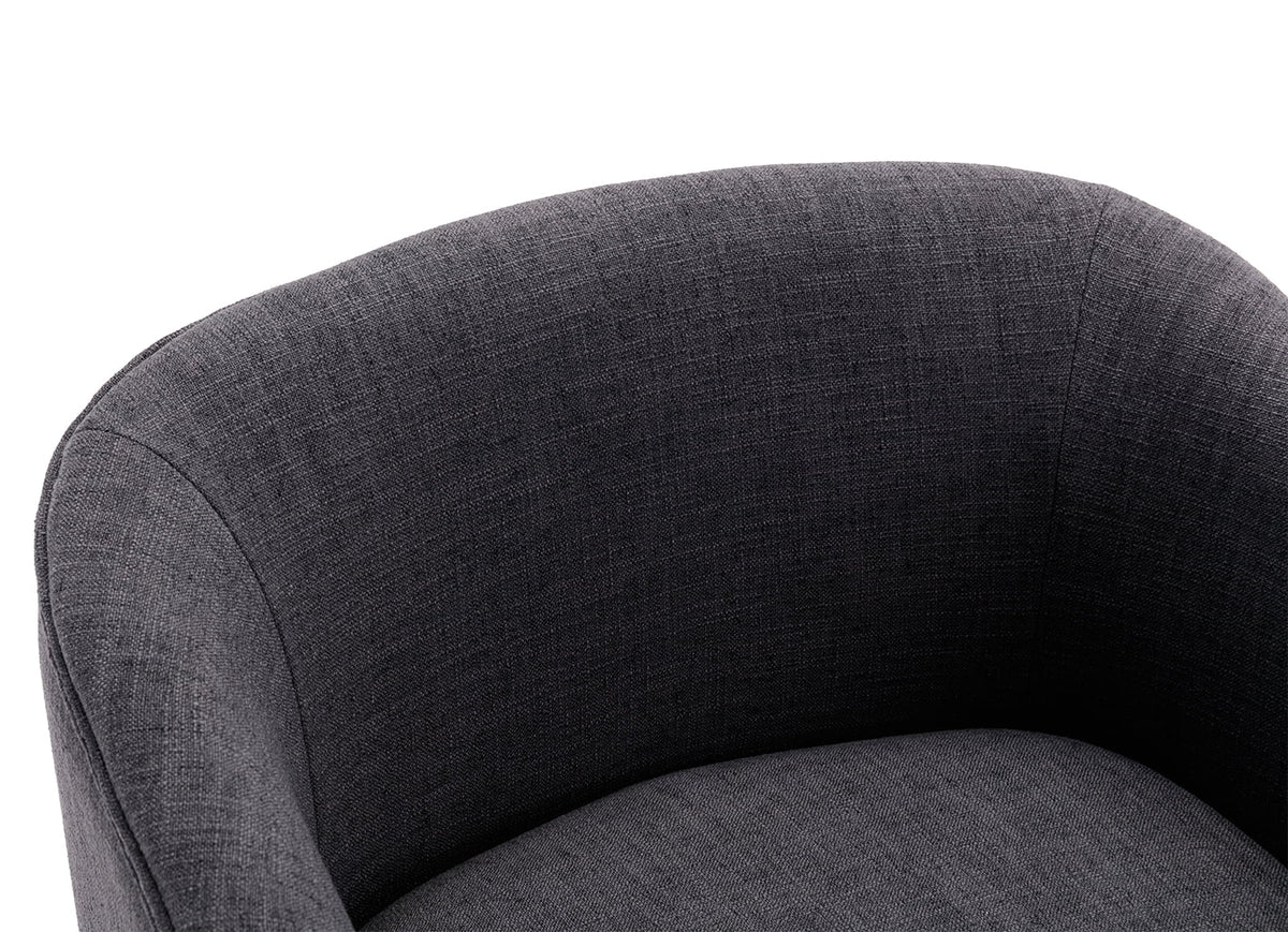 Charcoal Linen Upholstered Dining Chairs Set of 2 with Armrests V514