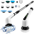 Cordless Electric Spin Scrubber with 8 Replaceable Brush Heads I2604