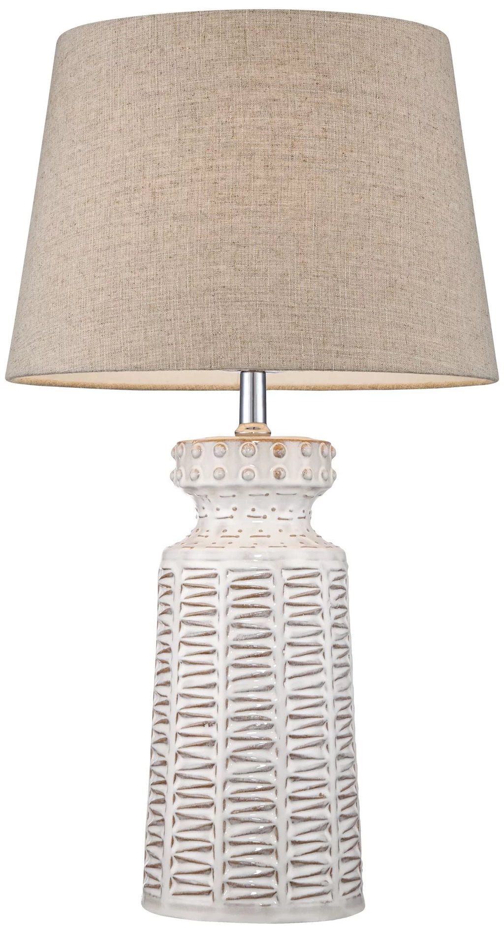 26" High Cream White Glaze Table Lamp U1278