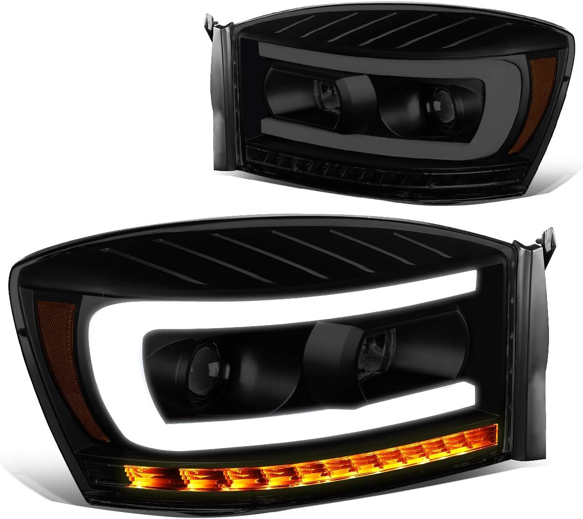 Black Housing Smoked Lens Projector Headlights L77315