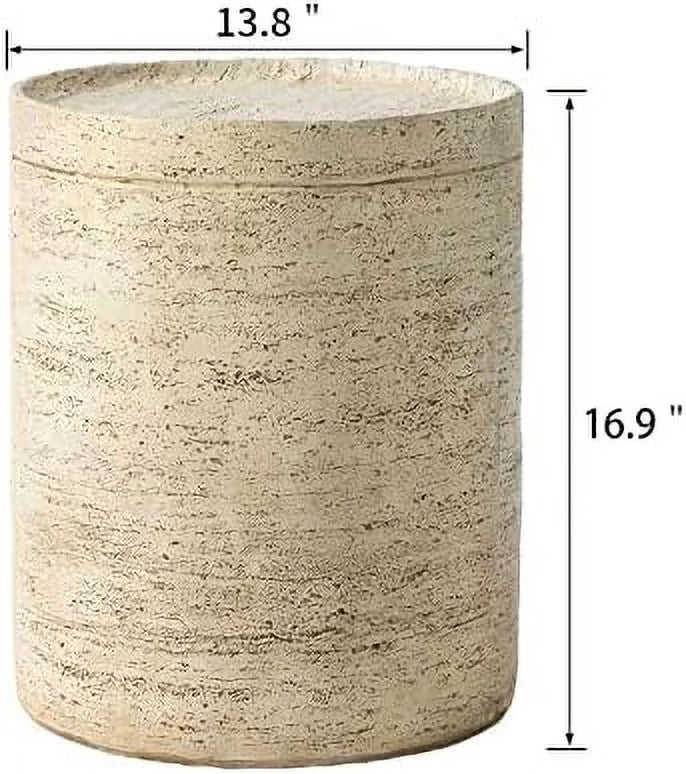 Set of 2 14" Ceramic Outdoor Accent Table N688969