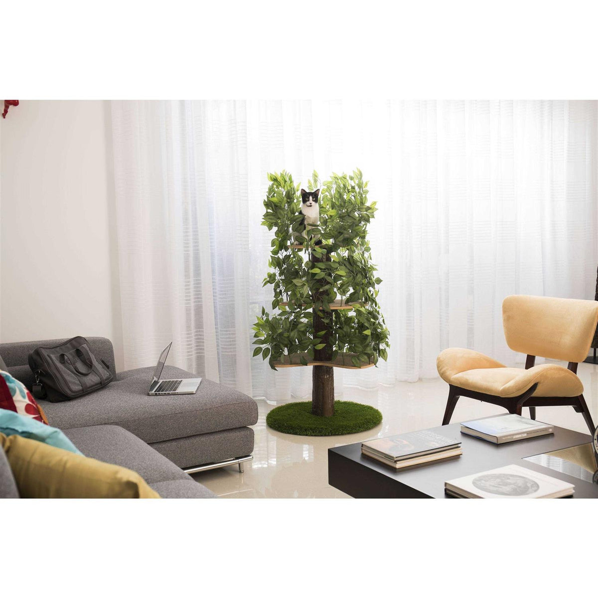 Cat Tree with Leaves Cat House Q2844