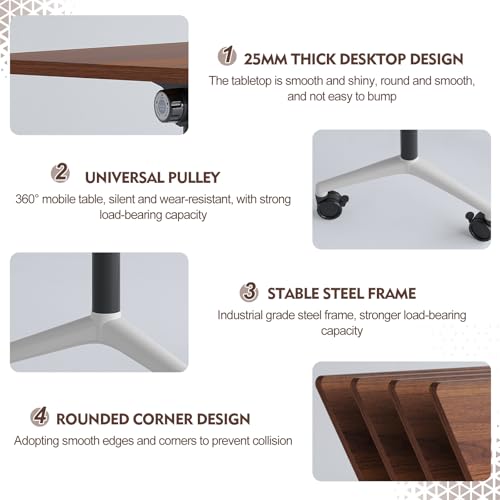 6 Pack Folding Conference Table On Wheels N2747