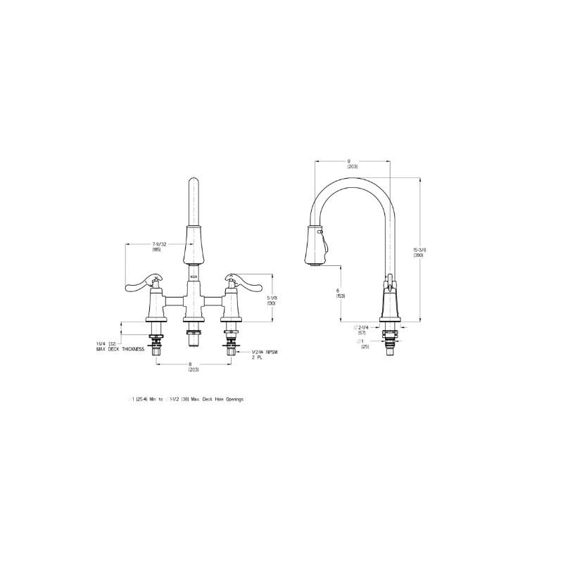 Brushed Nickel 2-Handle Pull-Down Kitchen Faucet J528905