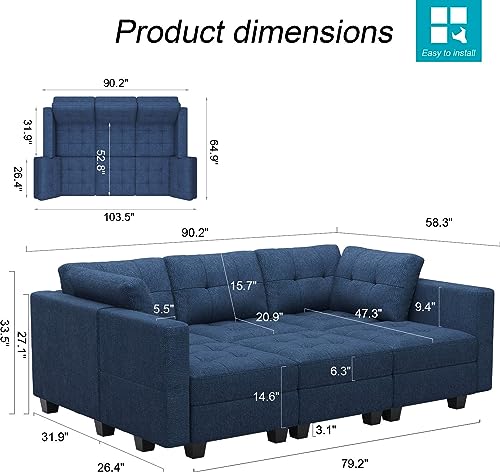 Dark Grey Modular Sectional Sofa with Storage L156331