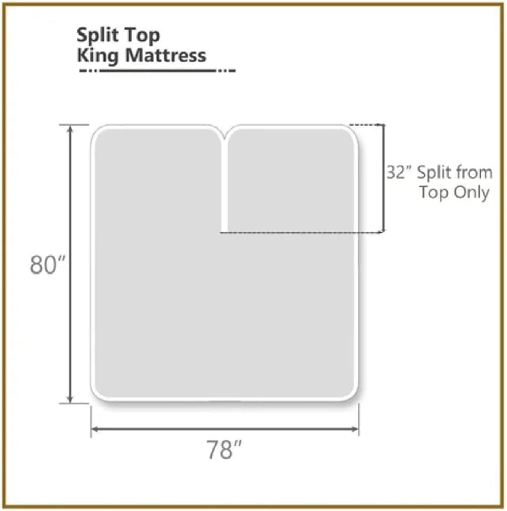 Adjustable Fitted Sheet Only (Top Split King, Solid Coral) Deep Pocket Half Split Bottom Sheet I964