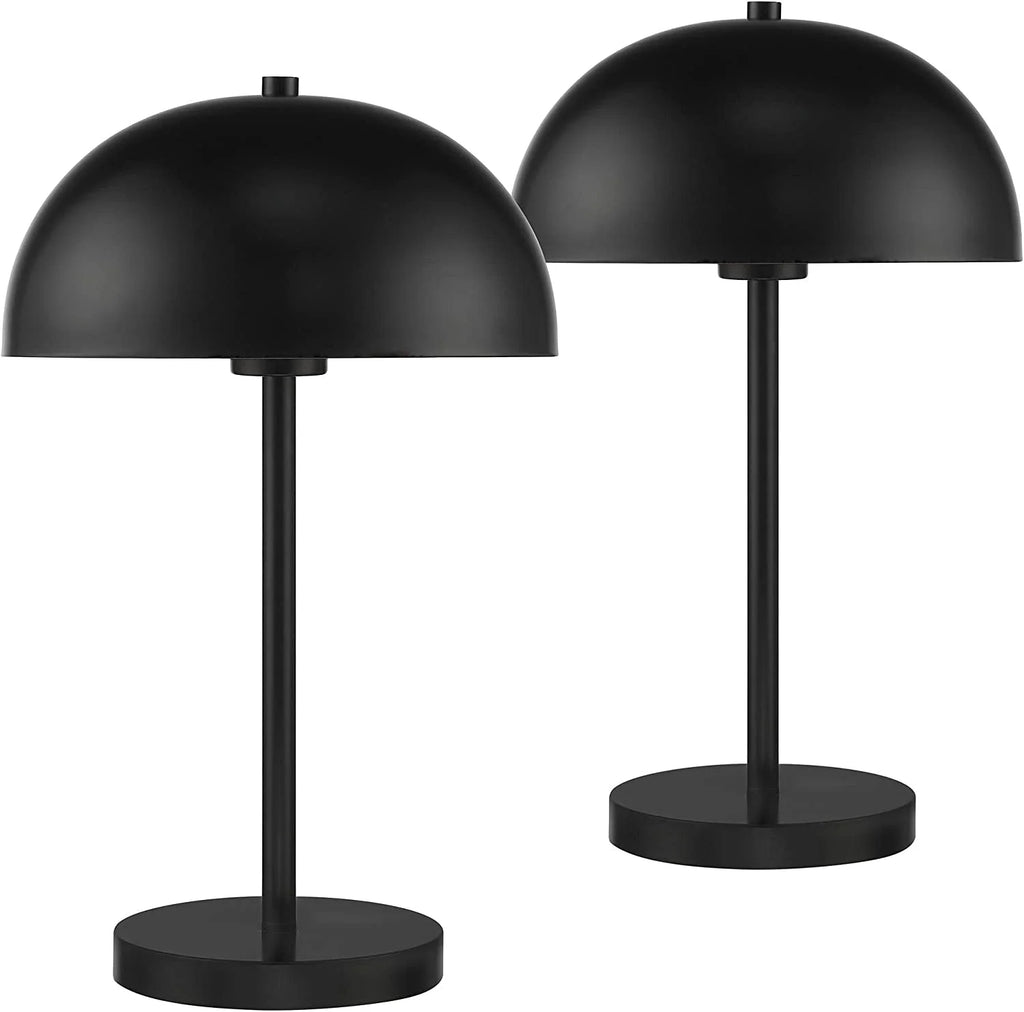Black Metal Dome Shade Table Lamps Set of 2 R10558