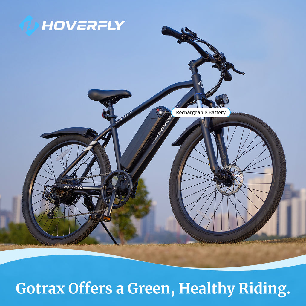 26" Electric Bike with Rechargeable Battery, Black W35959