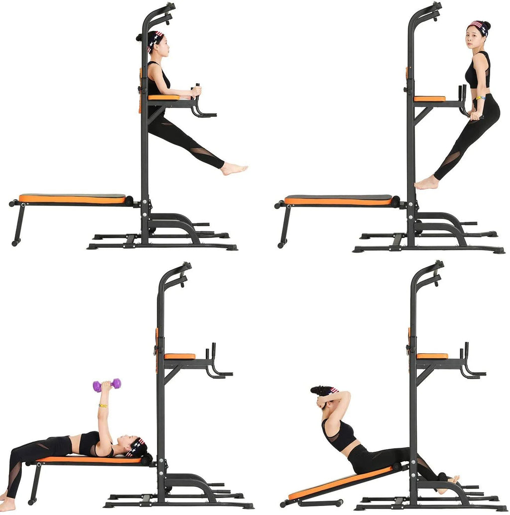 Power Tower with Bench Pull Up Bar Dip Station C967