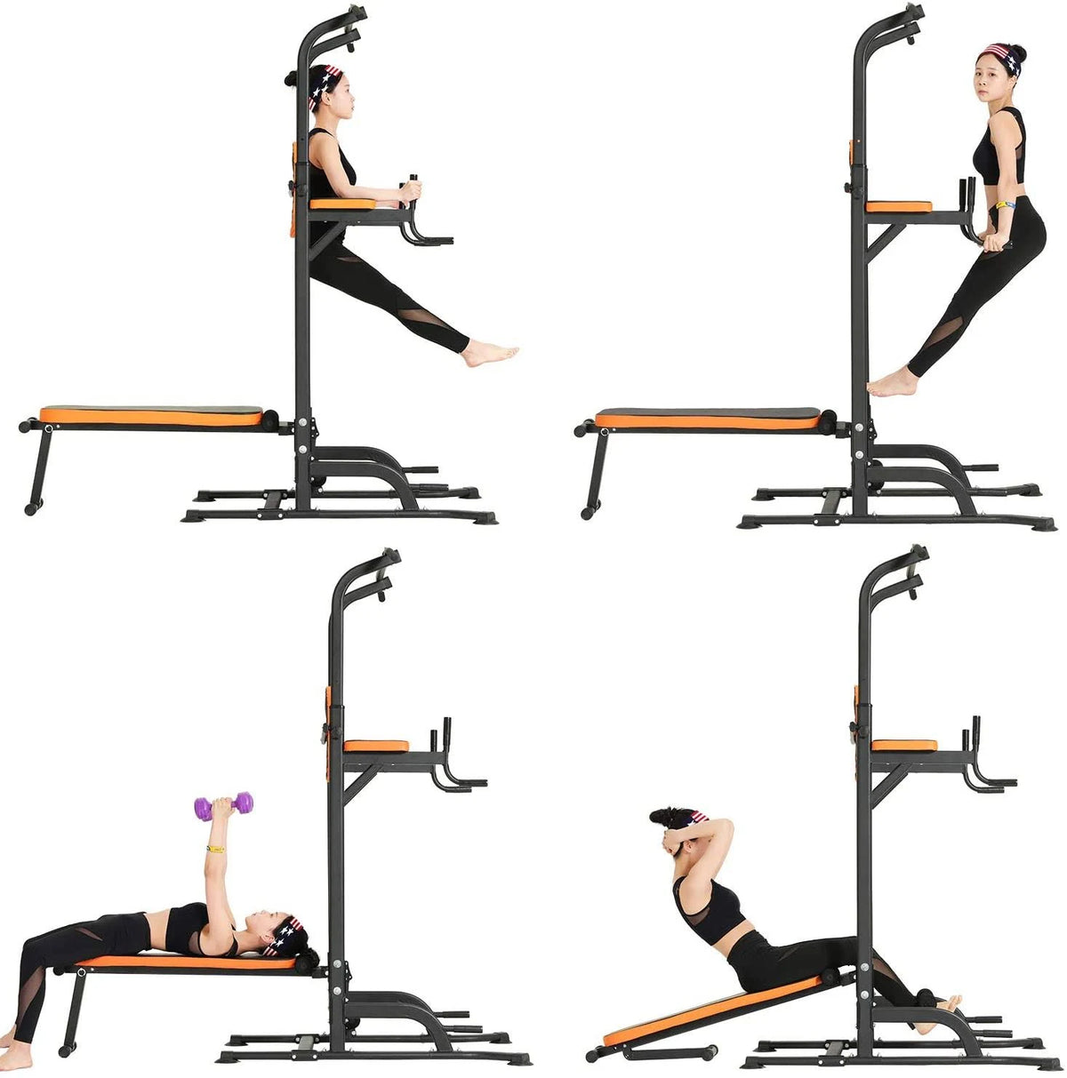 Power Tower with Bench Pull Up Bar Dip Station C967