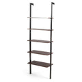 5-Tier Metal Frame Ladder Shelf Brown S727160