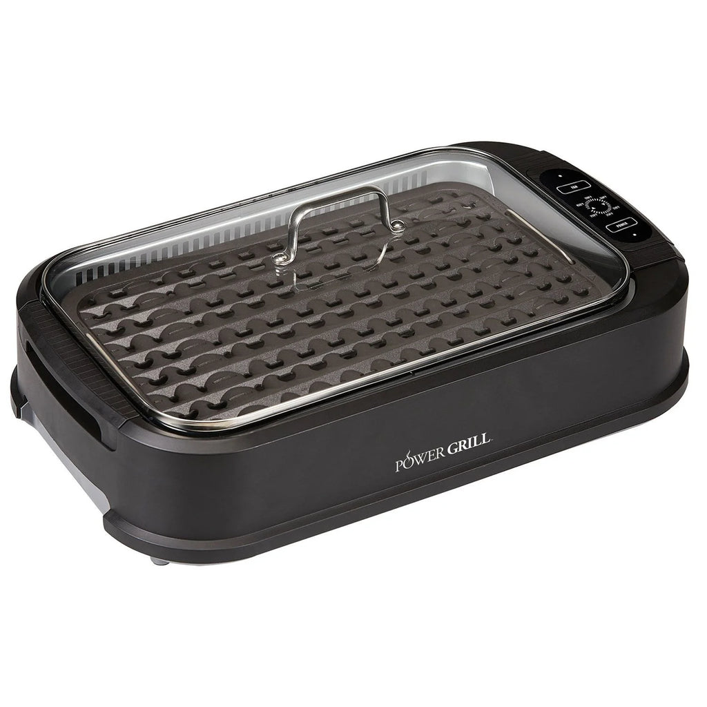 Black Non-Stick Electric Grill with Tempered Glass Lid A796