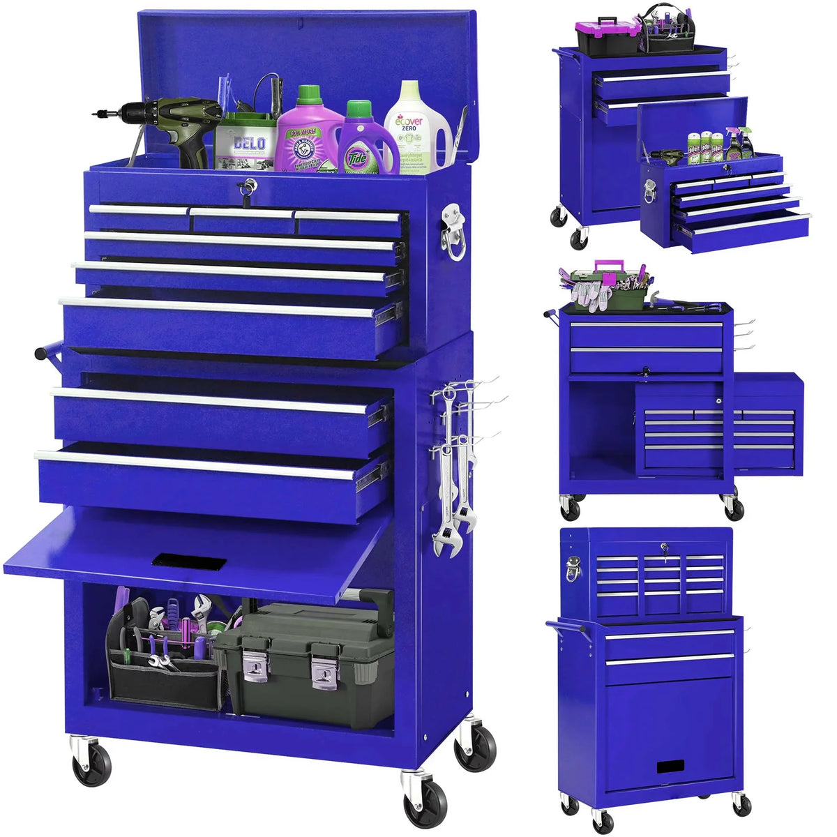Blue 8 Drawer Steel Rolling Tool Chest R268