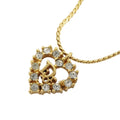 Gold Plated Rhinestone Heart Necklace M101365
