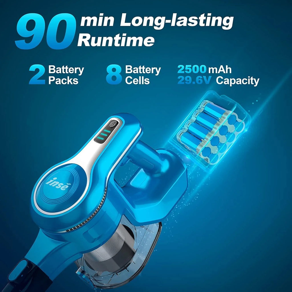 Cordless Vacuum Cleaner with 2 Batteries, 10-in-1 Lightweight Stick Vacuum H8586