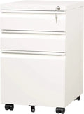 White 3-Drawer Mobile File Cabinet P478376