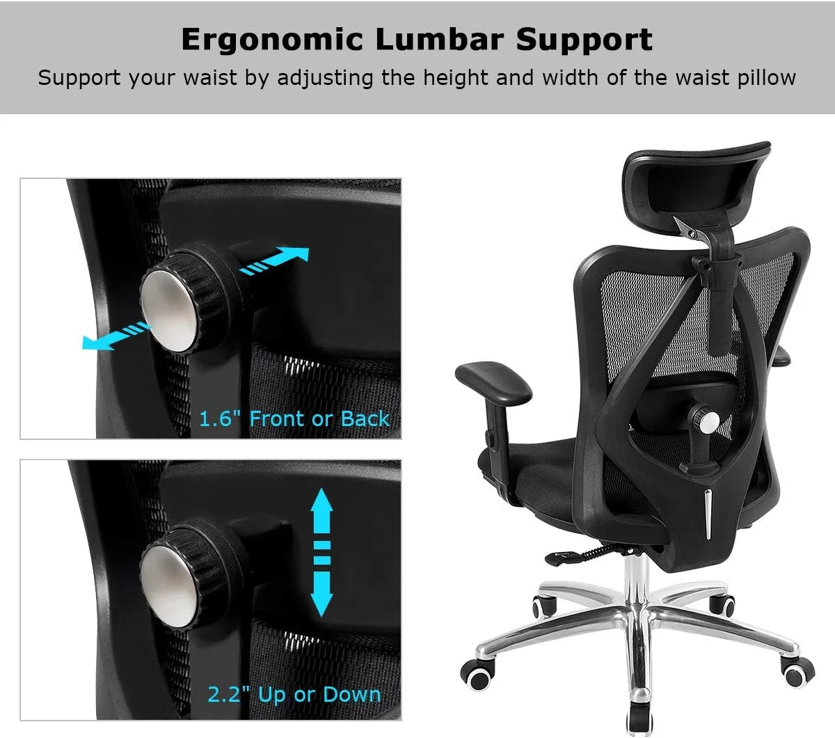 Black Ergonomic Mesh Office Chair S6270
