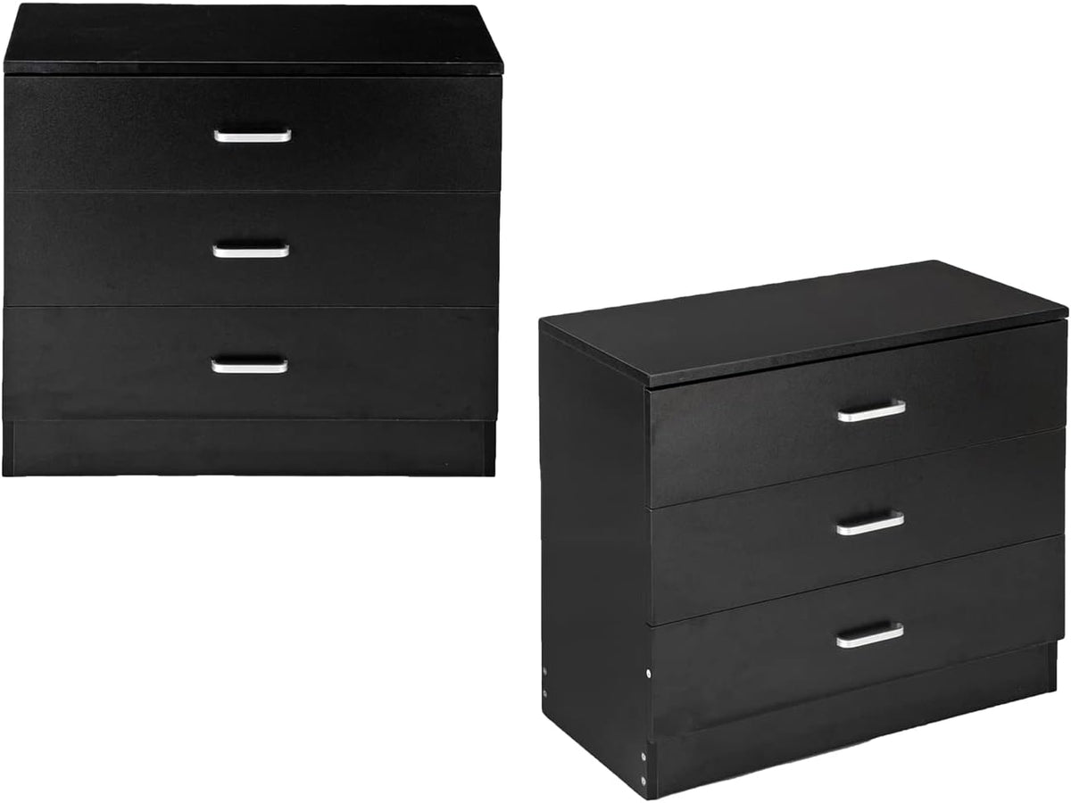White Wooden Nightstand Set of 2 with Two Drawer A232