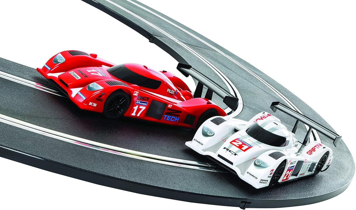 Red/White/Black 1:32 Slot Car Race Track Set D5477