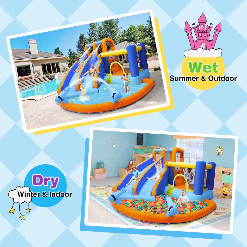 Kids Inflatable Water Slide Bouncer with Pool and Air Blower X2417