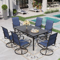7 Pieces Patio Dining Set Swivel Chairs and Table X78235