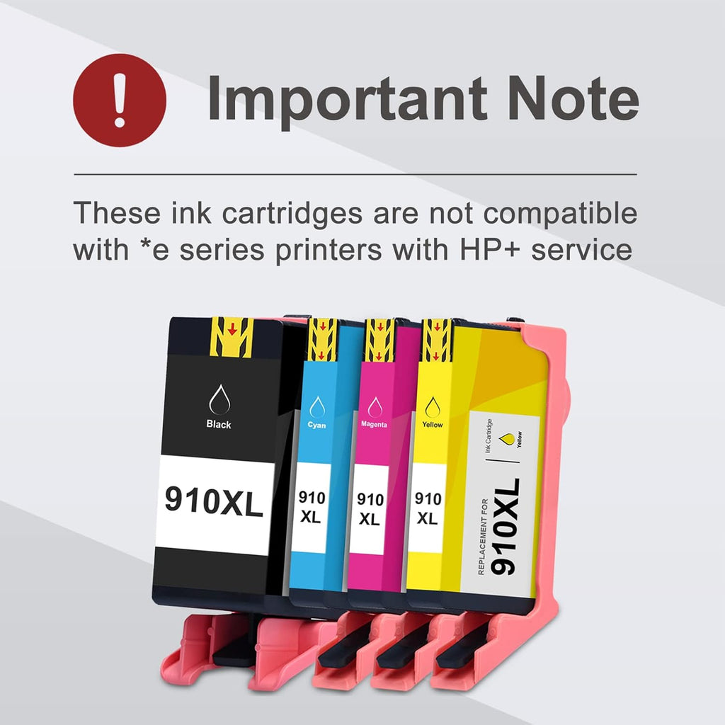 Remanufactured Ink Cartridge 4-Pack for HP 910XL Officejet Pro E6911
