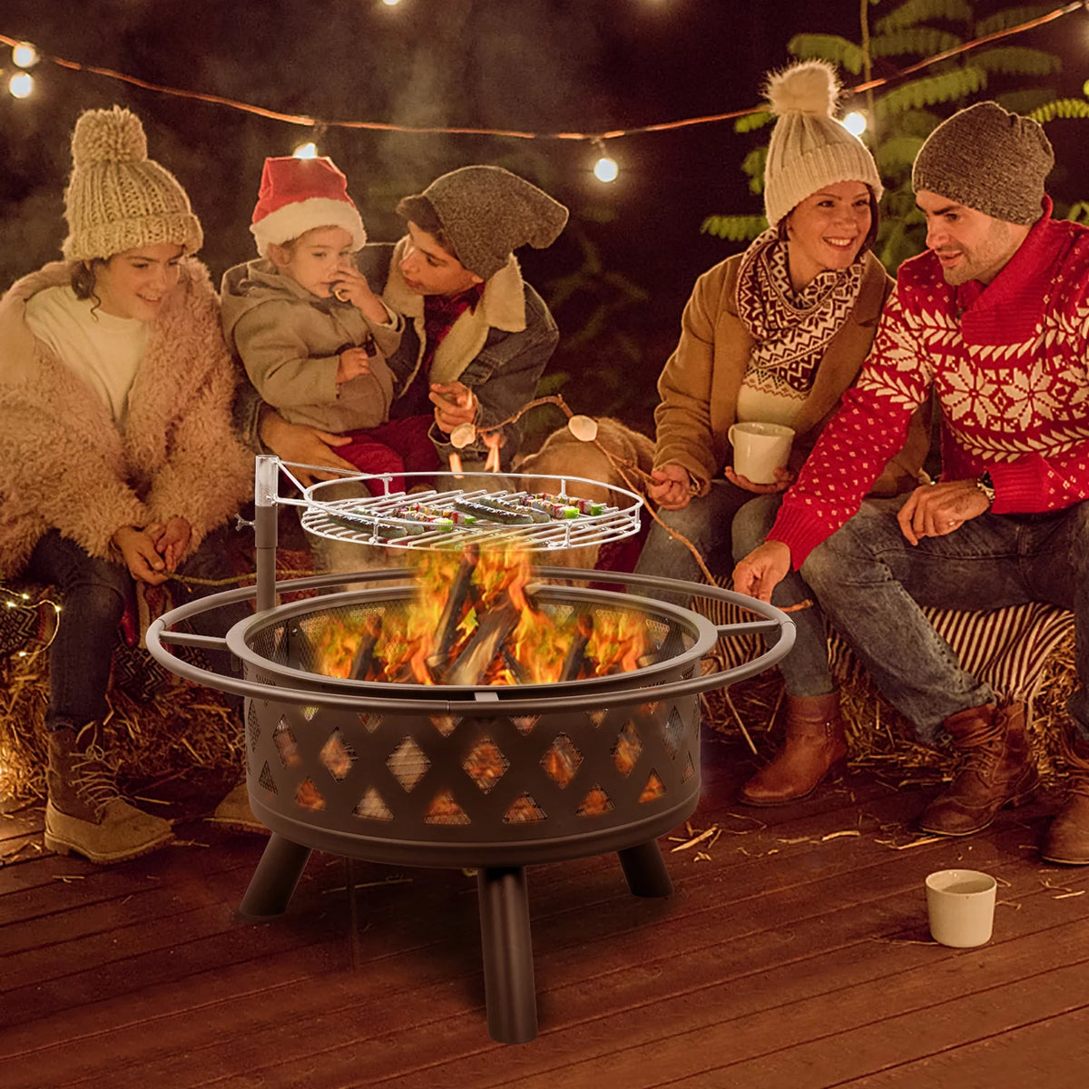 32 Wood Burning Square Fire Pit N4195