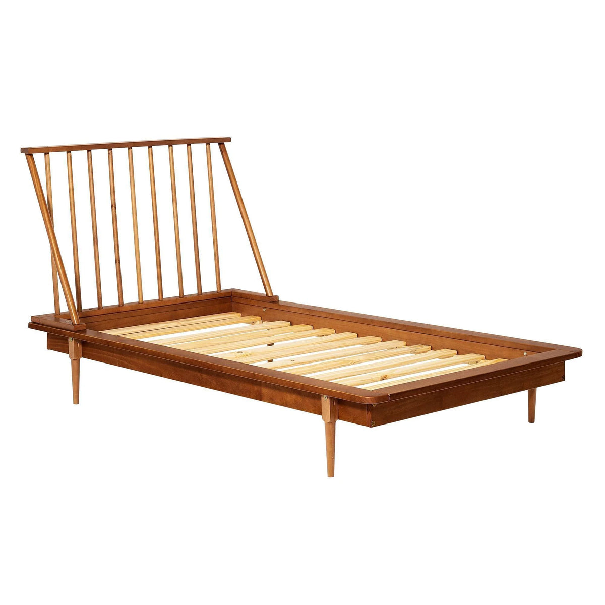 Twin Solid Wood Spindle Bed Caramel Q430122