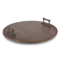 Wood Lazy Susan with Metal Handles N1034