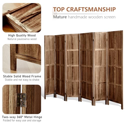 5.6 FT Folding Wooden Room Divider T28832