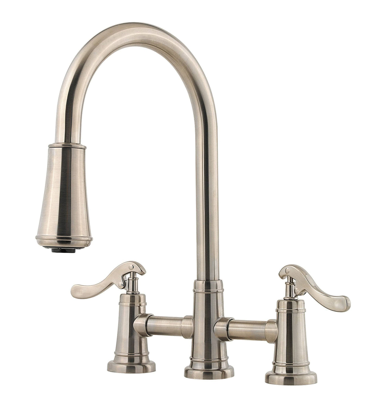 Brushed Nickel 2-Handle Pull-Down Kitchen Faucet J528905