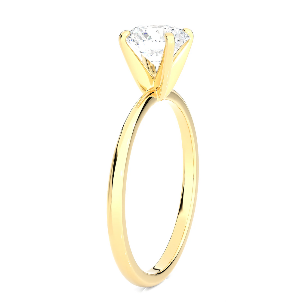1 1/2 Carat Lab Grown Diamond Solitaire Engagement Ring in 14k Yellow Gold I5126