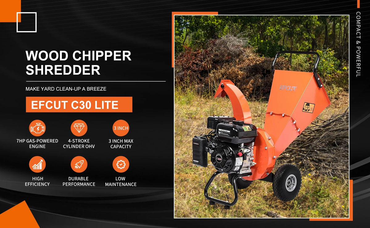 7 HP 212cc Gas Powered Wood Chipper Shredder F85215