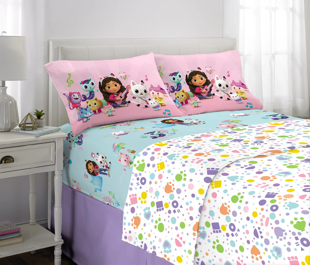 Kids Full Sheet Set, White and Blue M83816