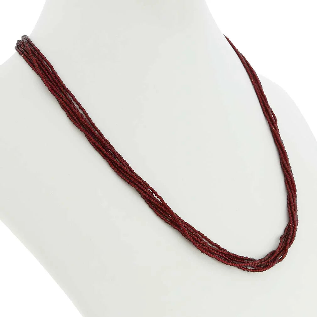 Murano Glass Seed Bead Necklace K814351