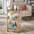 Light Oak Wood Round Bar Cart A2787