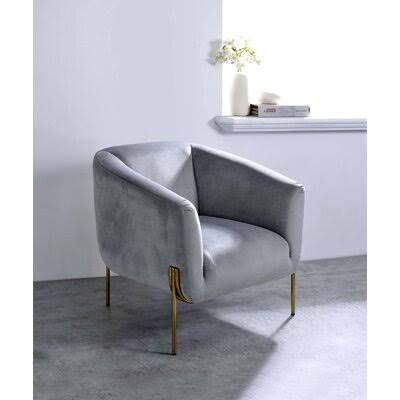 Gray Velvet Club Chair S2073