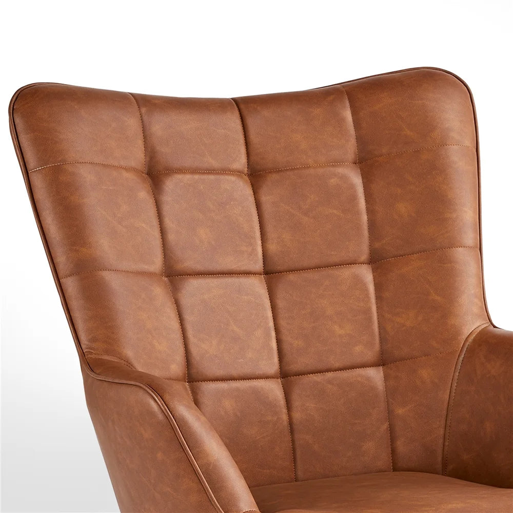 Brown Faux Leather Accent Chair H250