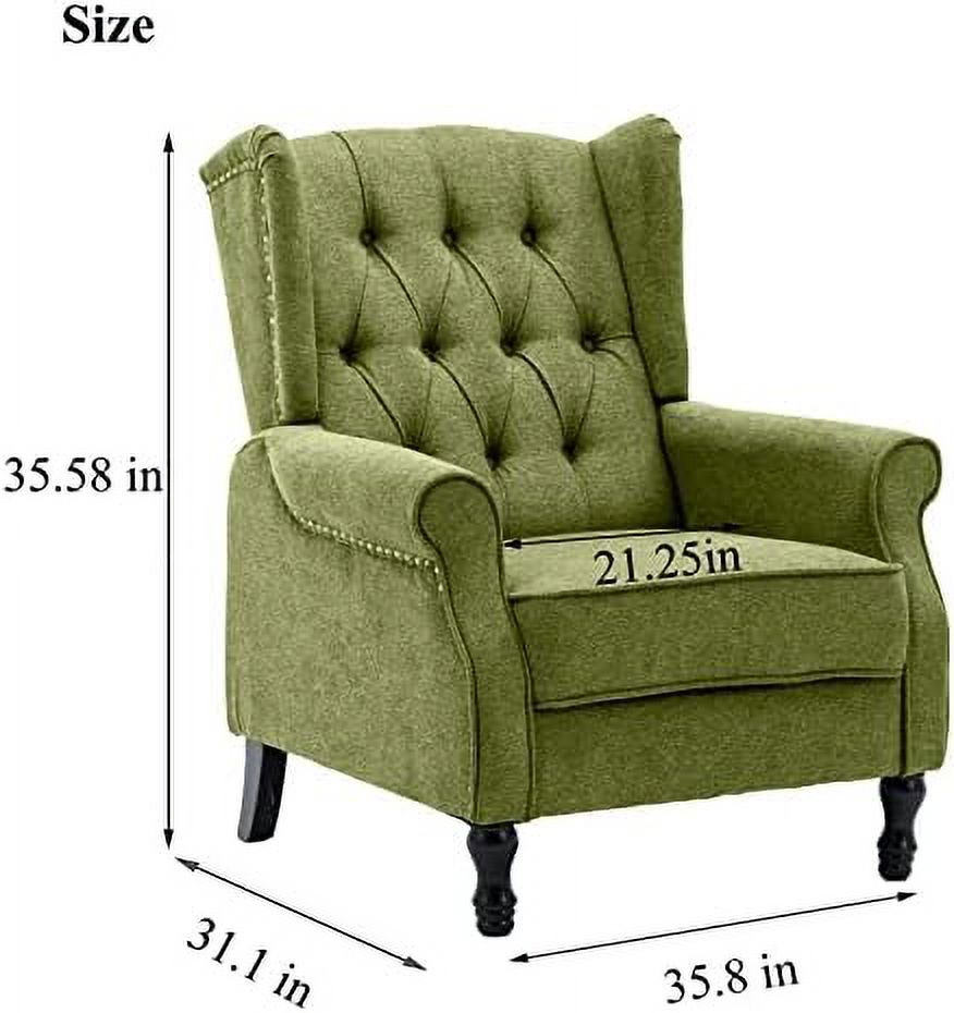 Yellow Linen Accent Chair with Wooden Legs E877